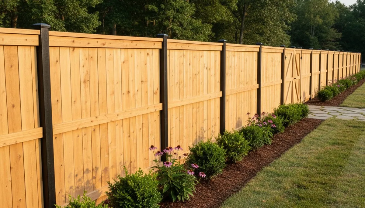 White vinyl privacy fence installation by Chop Chop Landscaping in Raleigh, NC